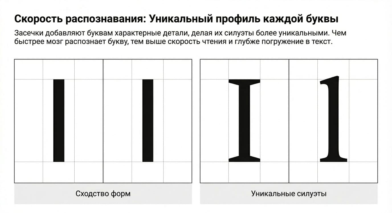 Засечка в типографии: что это, виды и роль в шрифтах