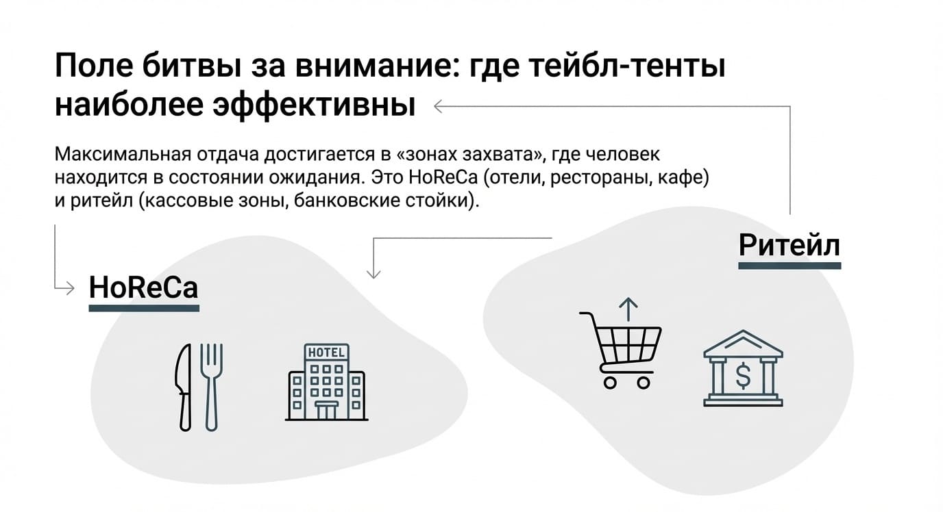 Тейбл-тент: определение, виды и применение в типографии и рекламе