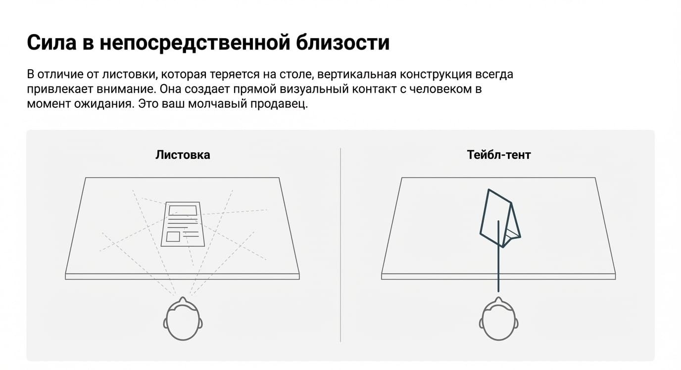 Тейбл-тент: определение, виды и применение в типографии и рекламе