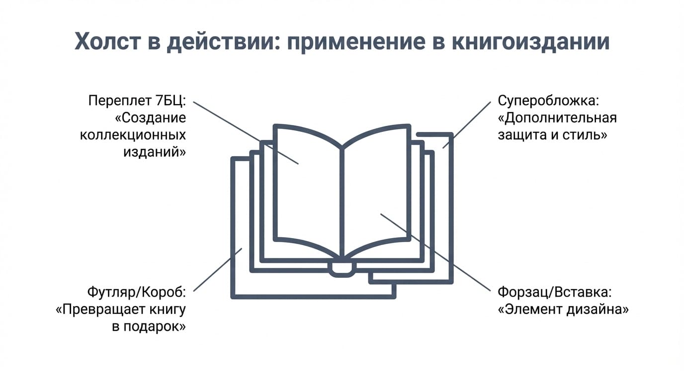 Холст в типографии: виды, состав и применение в печатной промышленности