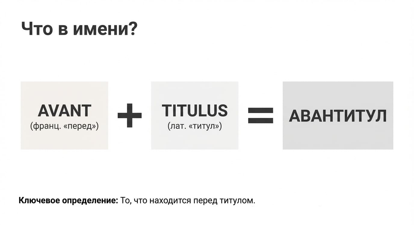 Авантитул: определение, происхождение и роль в книгоиздательстве