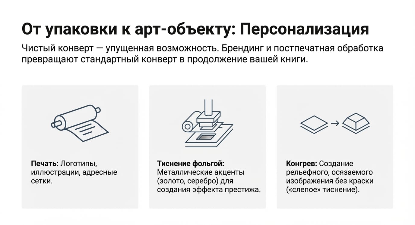 Конверт в типографии: виды, материалы и способы закрытия